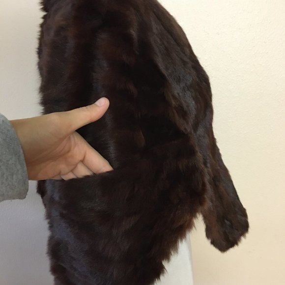 Vintage Fur Salon Striplings Dark Brown Rabbit Fur Cape Shawl cover Formal party - Picture 9 of 14